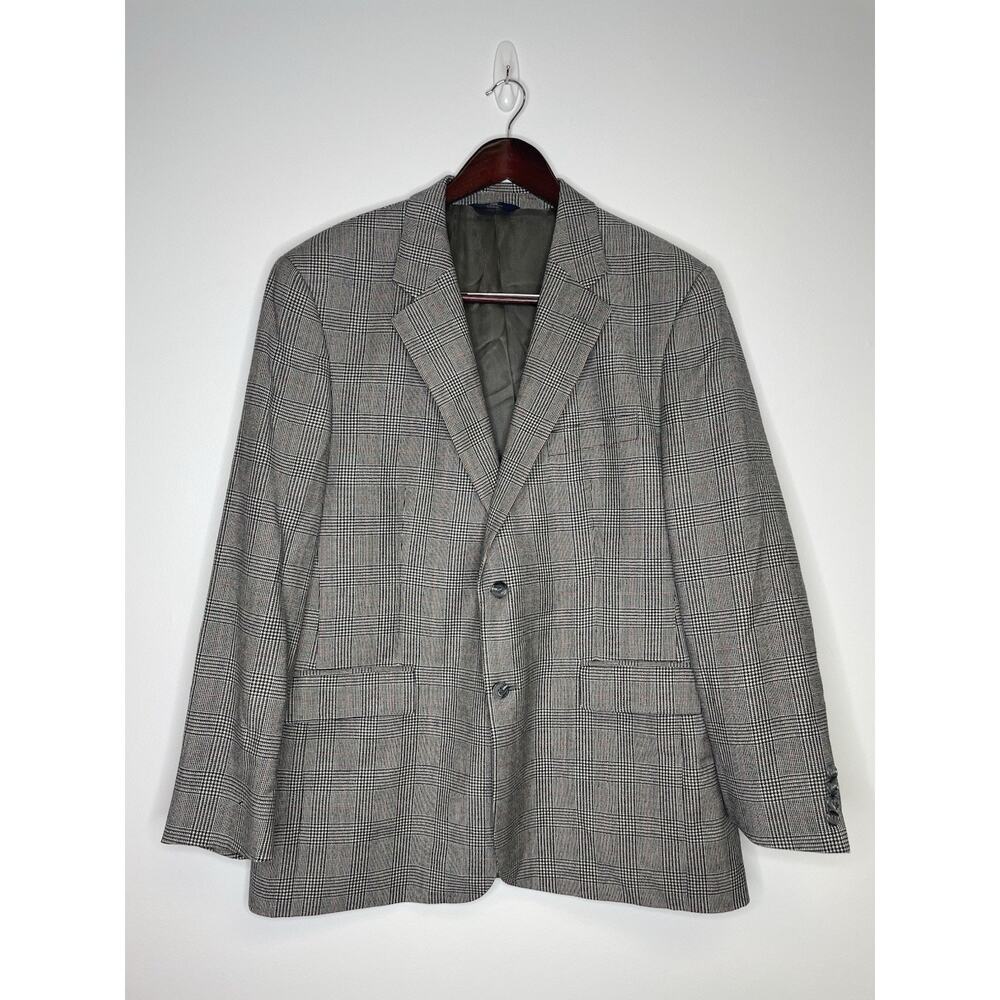 Brooks Brothers 346 Jacket Mens 44R Black Houndstooth 2 Button Wool Sport Coat